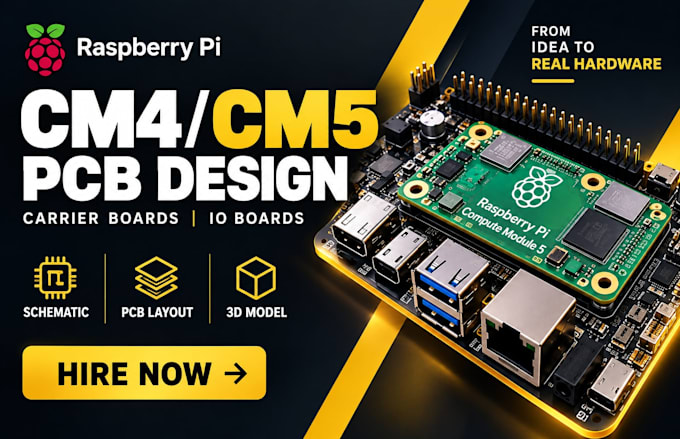 design pcb for raspberry pi compute module cm4 cm5 carrier board and io board