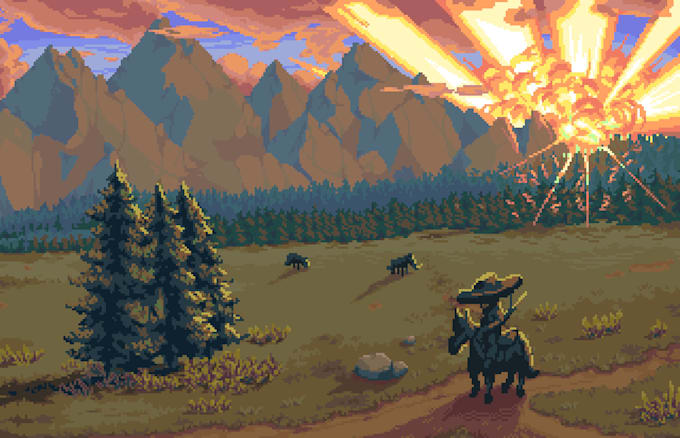 make you pixel art scene or background