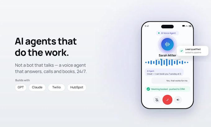 a custom ai voice agent or ai agent that answers, calls