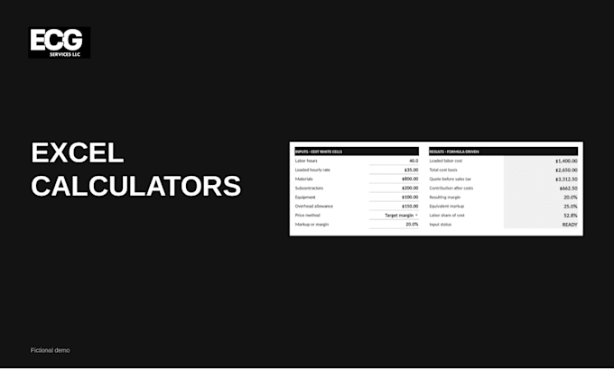 build a custom excel calculator spreadsheet or business tool