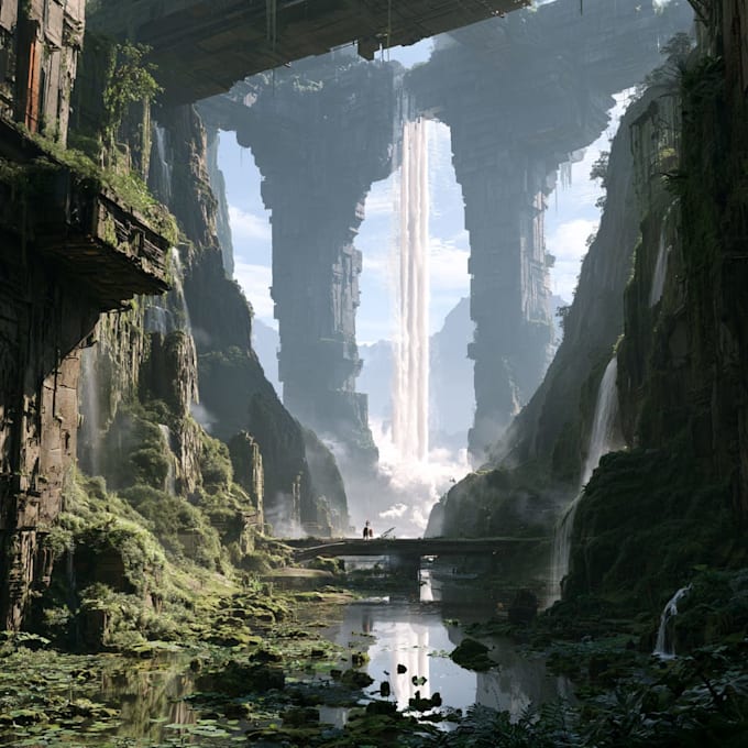 create environment concept art and 2d game assets