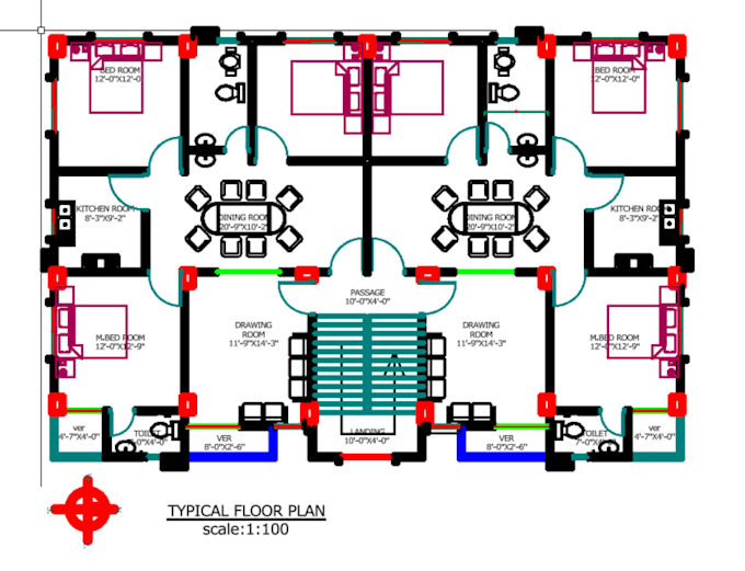 create accurate auto cad 2d floor plans and technical drawings