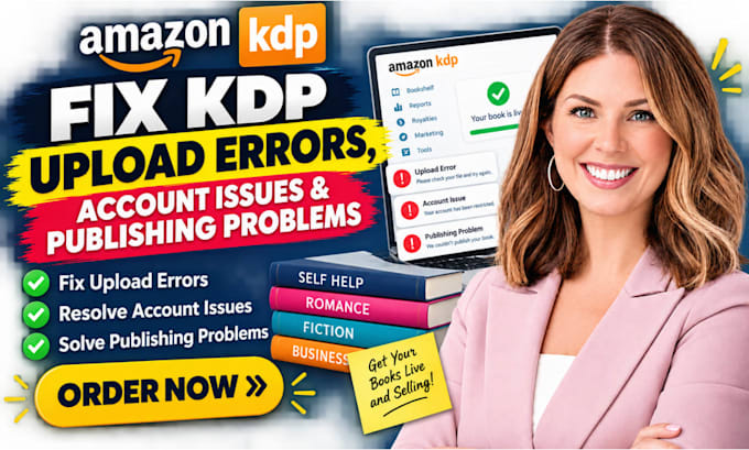 fix KDP upload errors, account issues, and publishing problems