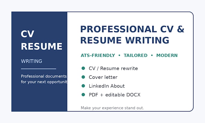 write a professional CV resume or biodata for you