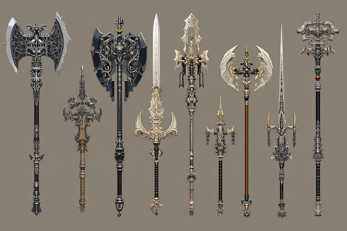 create weapon concept art for you