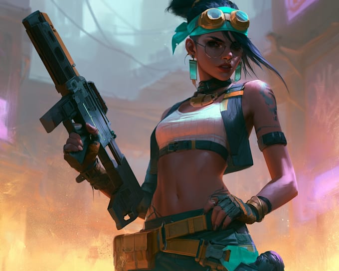 create detailed futuristic character designs