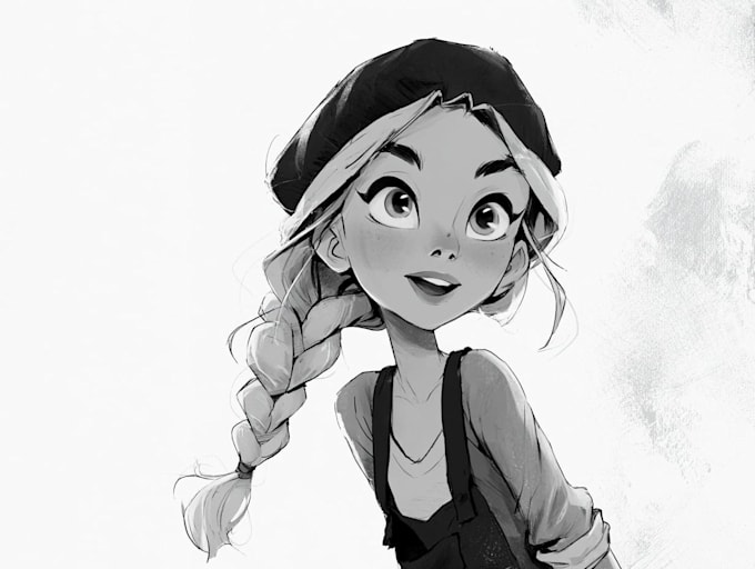 draw simple black and white illustration