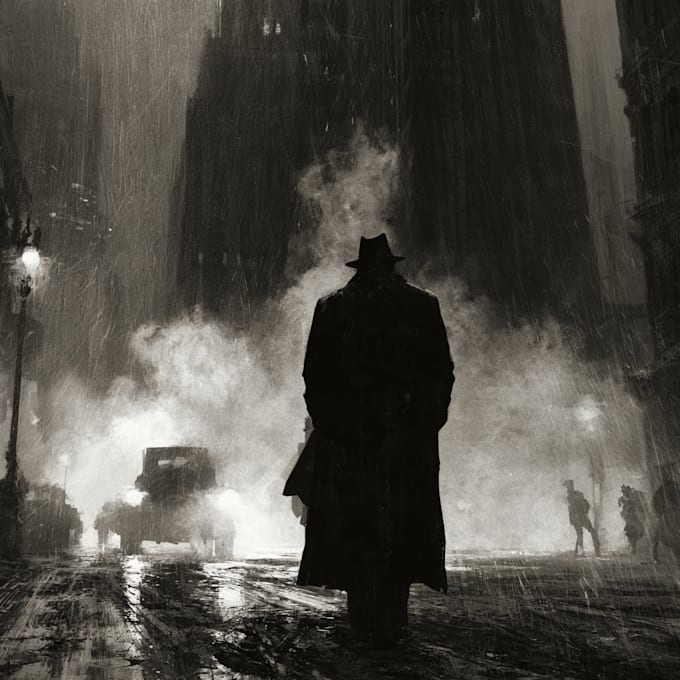 make noir horror and dark comic book illustrations