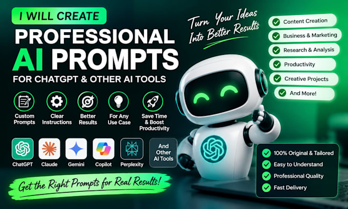 create professional ai prompts for chatgpt, gemini, deepseek, andgenerative ai
