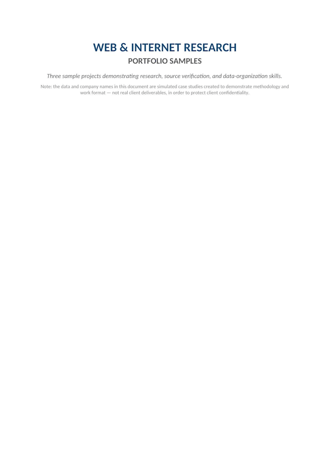 do web research and gather accurate information into a spreadsheet