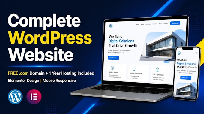 build a professional wordpress website with free domain and hosting