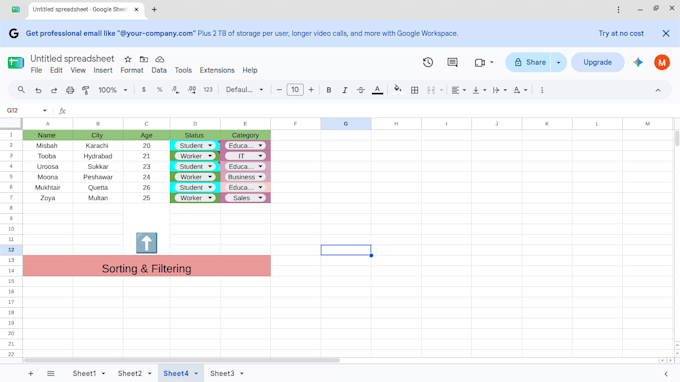 do google sheets data entry