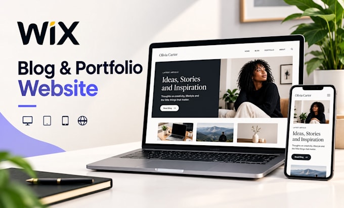 create a responsive wix blog and portfolio website