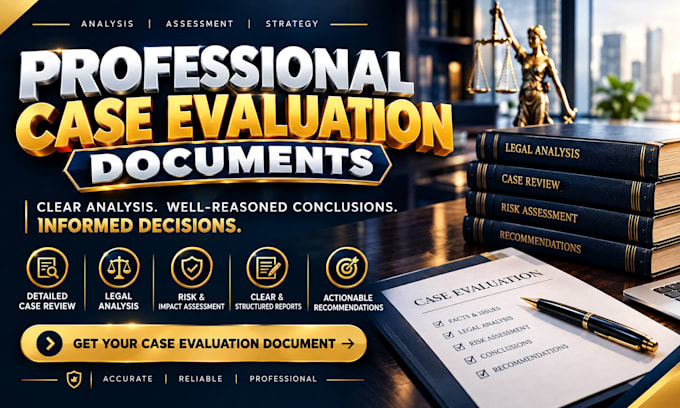 prepare a professional case evaluation document for your lawsuit