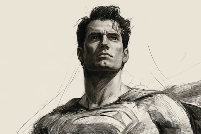 do super hero portrait sketch art