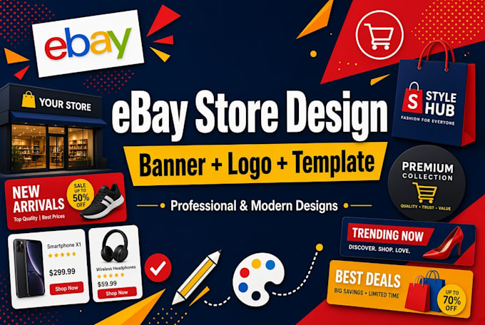 design professional ebay store banner logo and listing