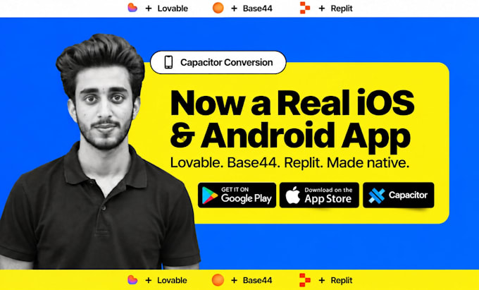 convert lovable, base44 or replit apps to ios and android