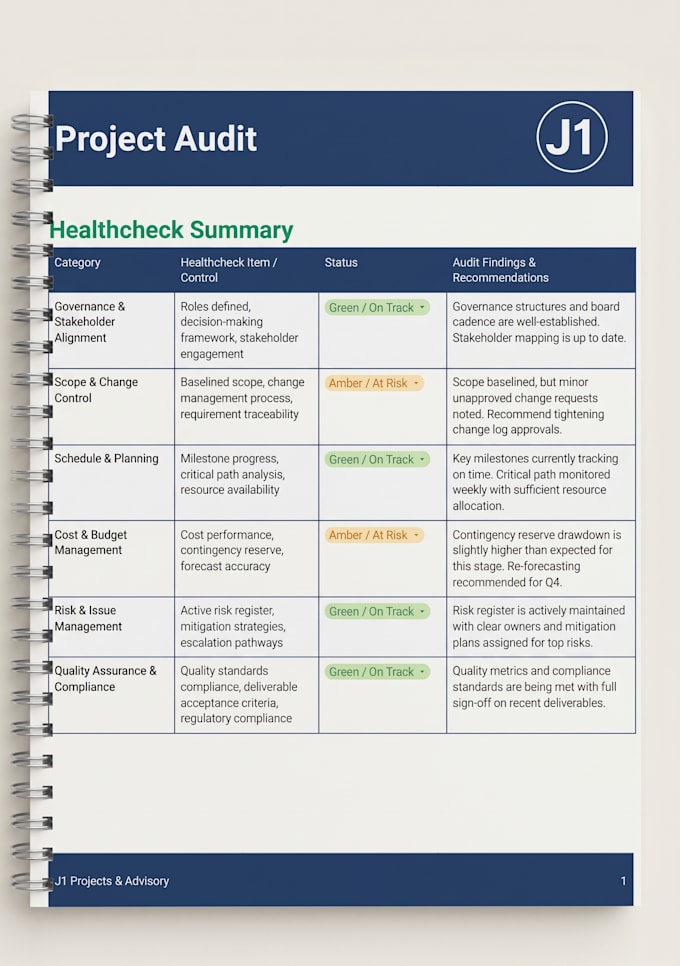 conduct an independent project audit
