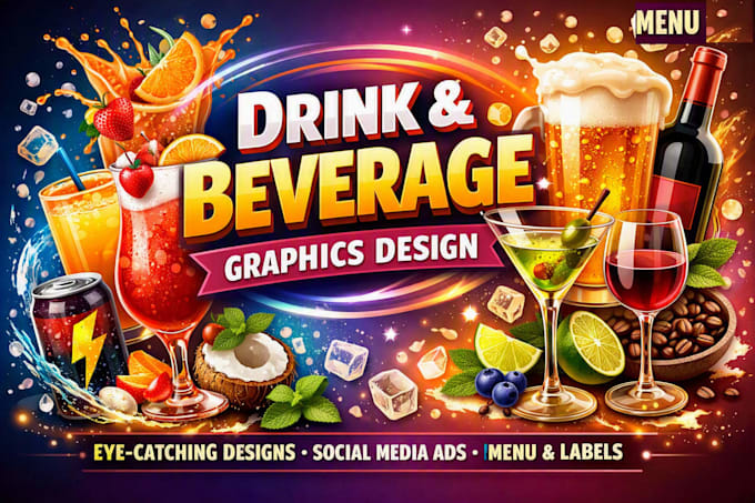 design creative and professional drink and beverage graphics