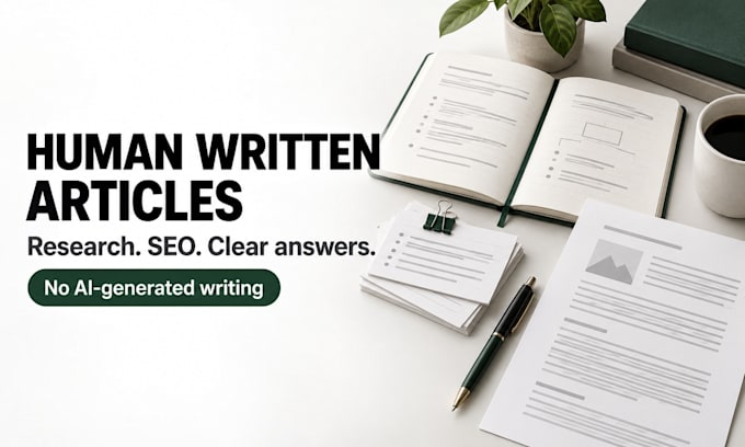 write human written SEO articles with research and sources