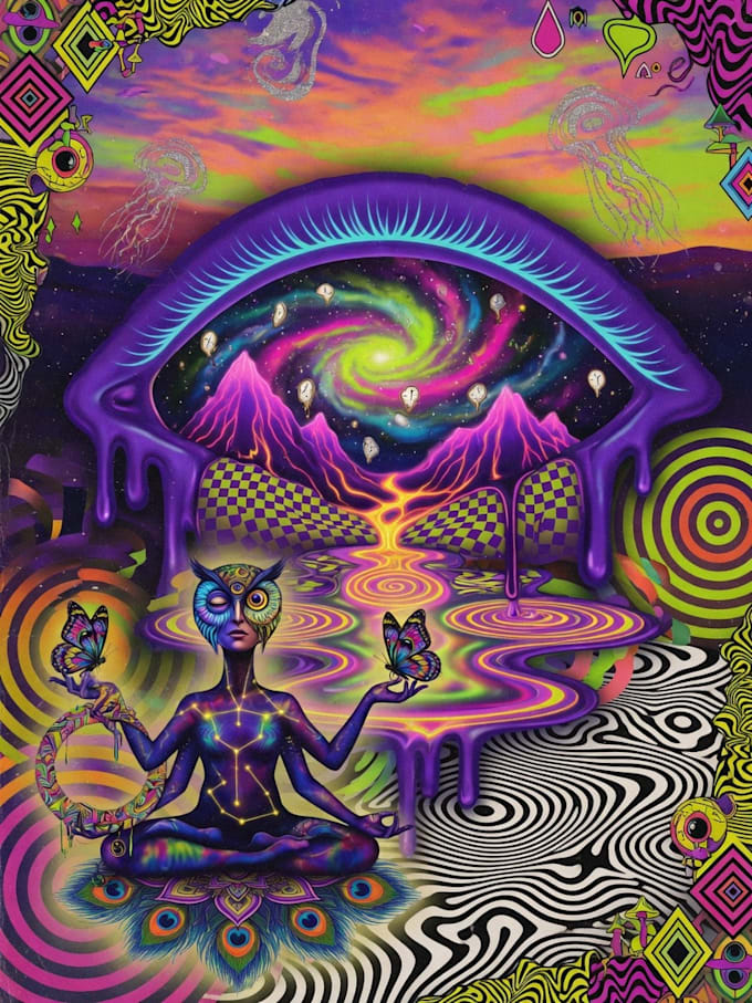design retro psychedelic poster art