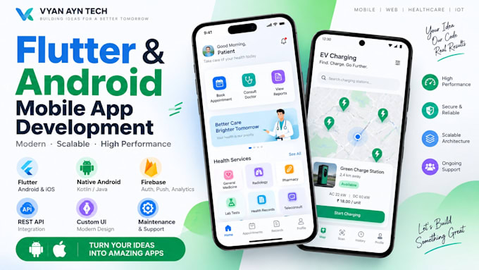 develop flutter and kotlin or java android development