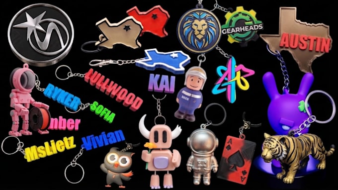 create custom 3d logo keychain pendant charm