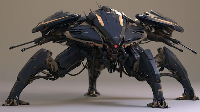 design sci fi mecha and robot concept art
