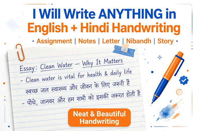 write anything in beautiful neat handwriting