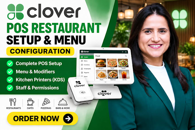 set up clover pos restaurant menu and configure products