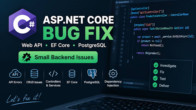 fix bugs in c sharp asp net core web apis