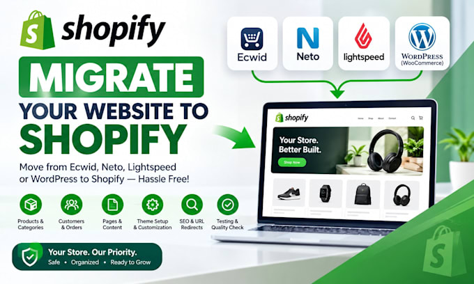 migrate your ecwid neto lightspeed or wordpress website to shopify