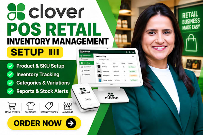 set up clover pos retail inventory management