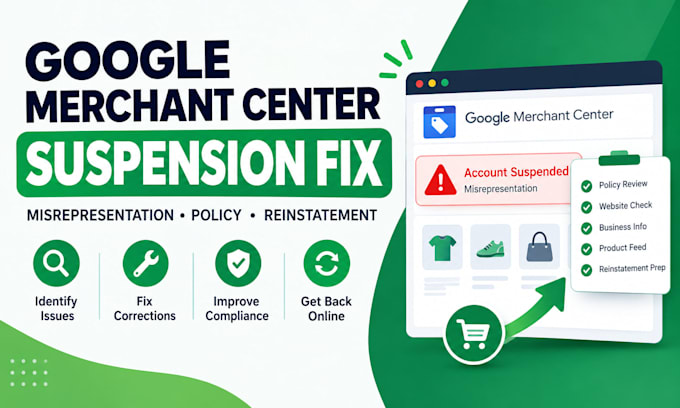 fix google merchant center suspension and misrepresentation issues
