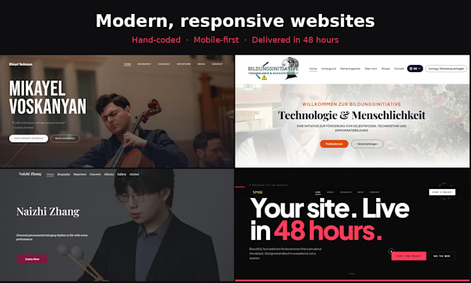 design a modern website for you in 48 hours