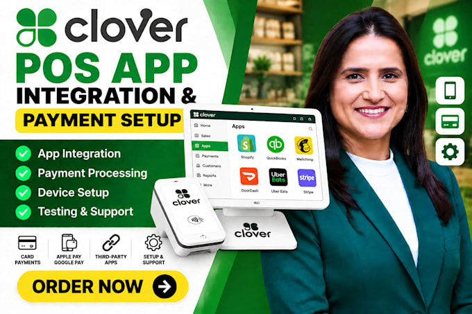 integrate clover pos apps and set up payment processing