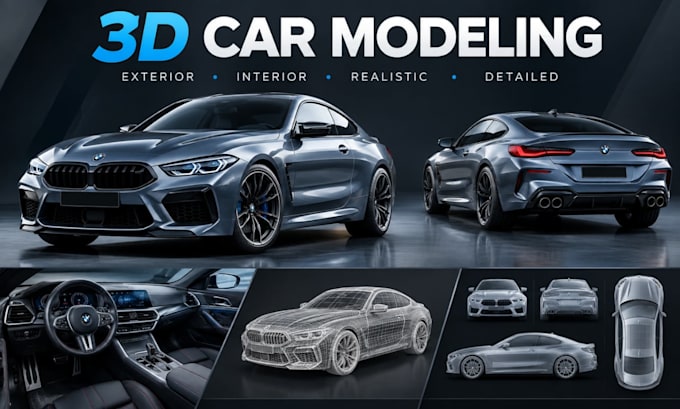 create 3d realistic car models for games, rendering and 3d printing