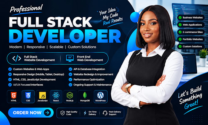 be full stack developer, front end web developer, full stack website development