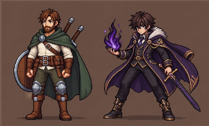 do pixel art animation rpg sprite pixel art character npc sprite sheet for game