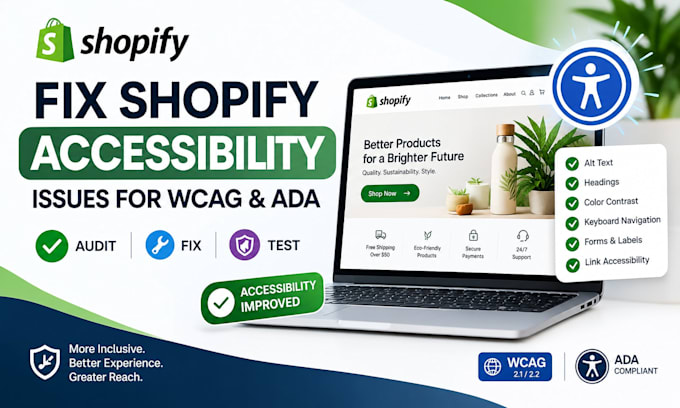 fix shopify accessibility issues for wcag and ada compliance