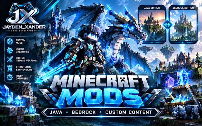 create custom minecraft characters, mods, skins and rigging