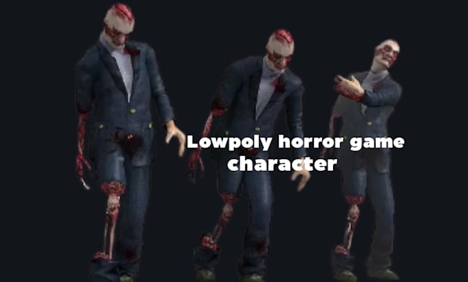 create creepy ps1 ps2 psx low poly 3d horror character rig animation