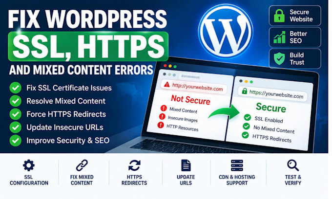 fix wordpress SSL, https and mixed content errors