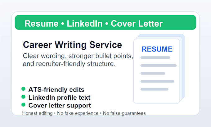 rewrite your resume, linkedin profile, and cover letter