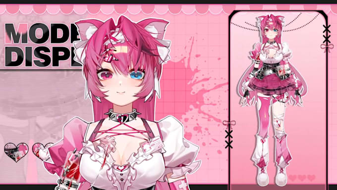 draw and rig 2d vtuber model vtuber model live2d vtuber 2d anime vtuber rigging