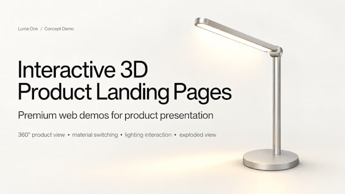 build an interactive 3d product landing page