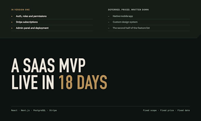 do saas development, build your saas web app and mvp as full stack developer
