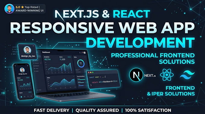 build modern responsive web app in react and nextjs