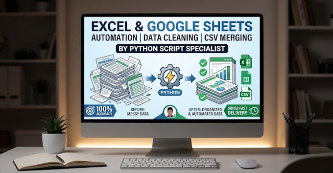 automate google sheets, excel data cleaning, and CSV processing using python