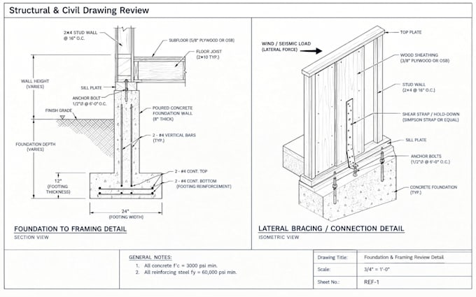 do civil structural code review for wind, seismic, hurricane mep permit drawing